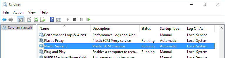 Managing Plastic SCM server service