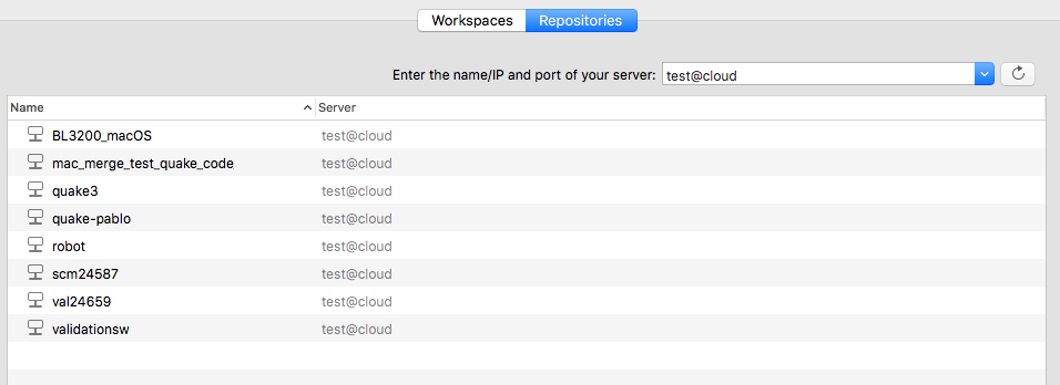 Gluon - macOS - Cloud repositories list