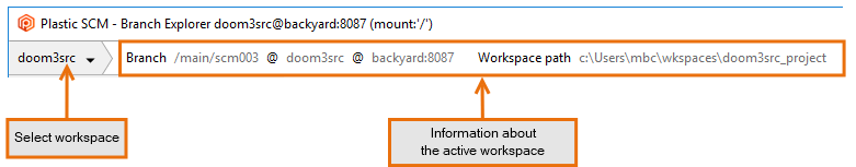 Active workspace in the GUI