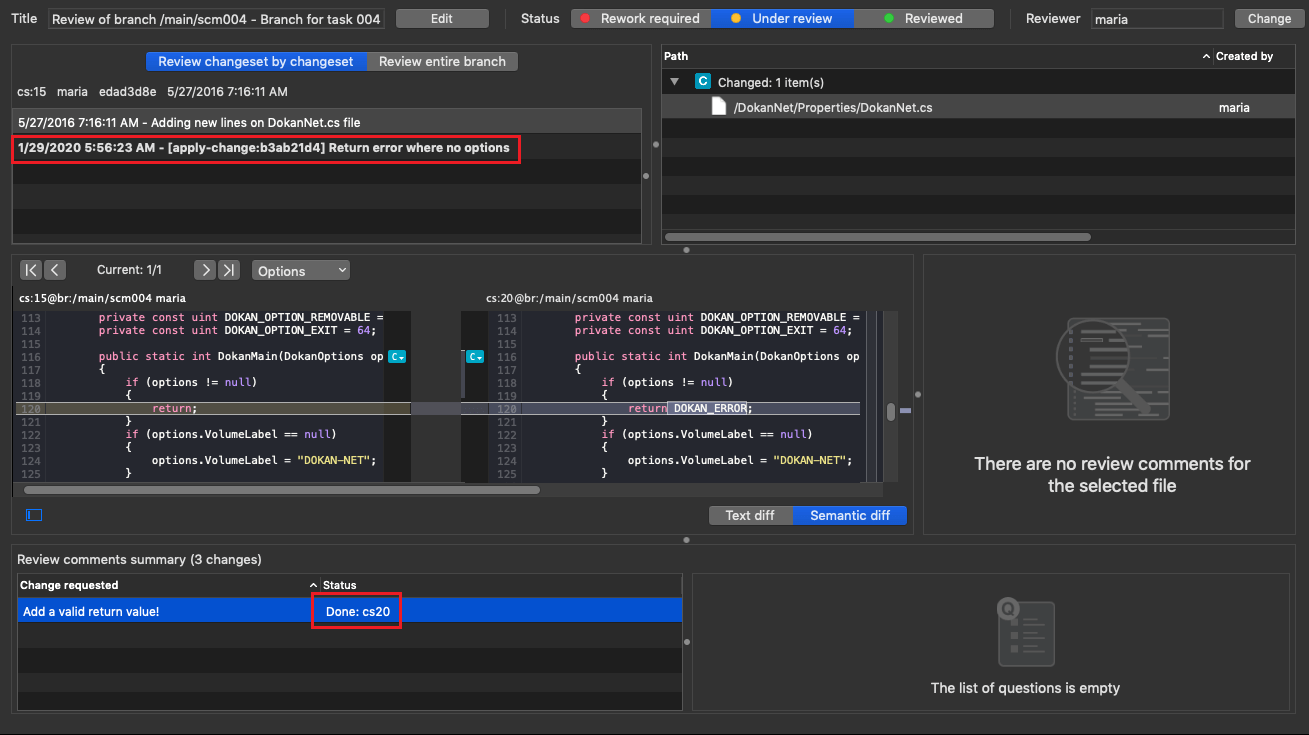 Plastic SCM GUI - macOS - Requested change done