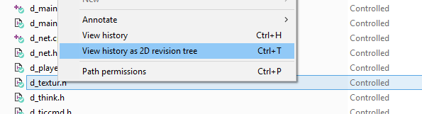 Launching the 2D Revision Tree