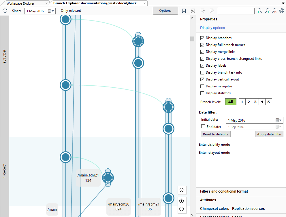 Branch Explorer - Vertical layout