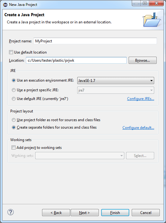 Import using the New Project Wizard