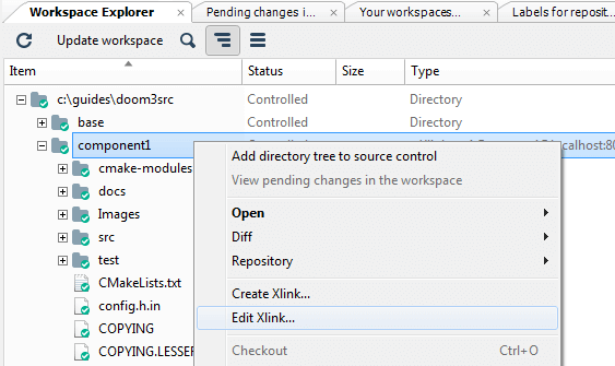 Editing an Xlink in the GUI Client
