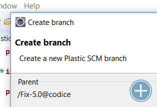 Creating a branch from the Eclipse IDE.