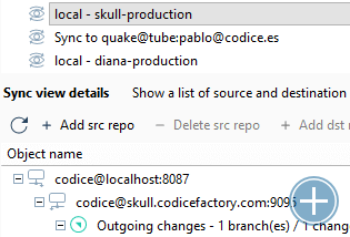 The Sync view provides a way to quickly check what needs to be pushed or pulled between a pair of repositories. It is also possible to review the changes before pulling them.
