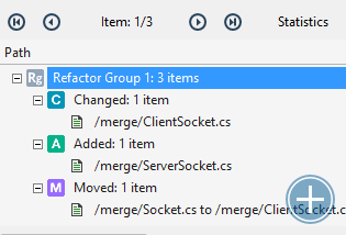 Analyze Refactors detects methods moved to different files.